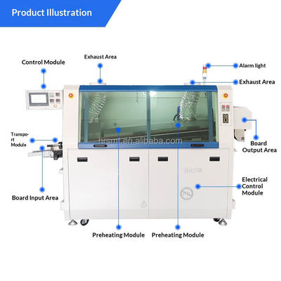 380V 60Hz SMT 미니 자동 듀얼 웨이브 PCB 구멍을 통해 정밀 웨이브 솔더링 머신 납 없는 PLC 터치 스크린 제어